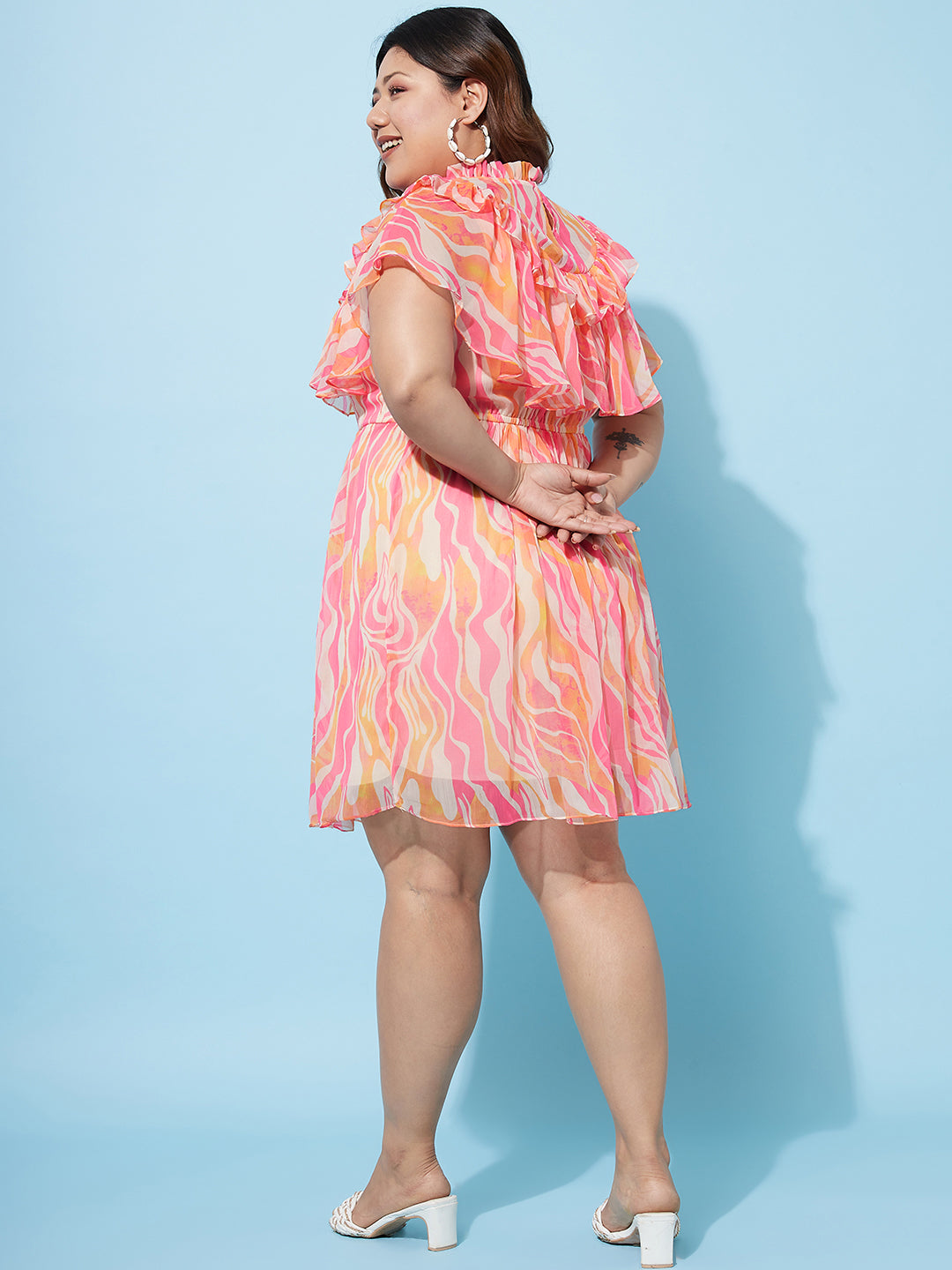 Athena Ample Plus Size Print Chiffon Fit & Flare Dress - Athena Lifestyle