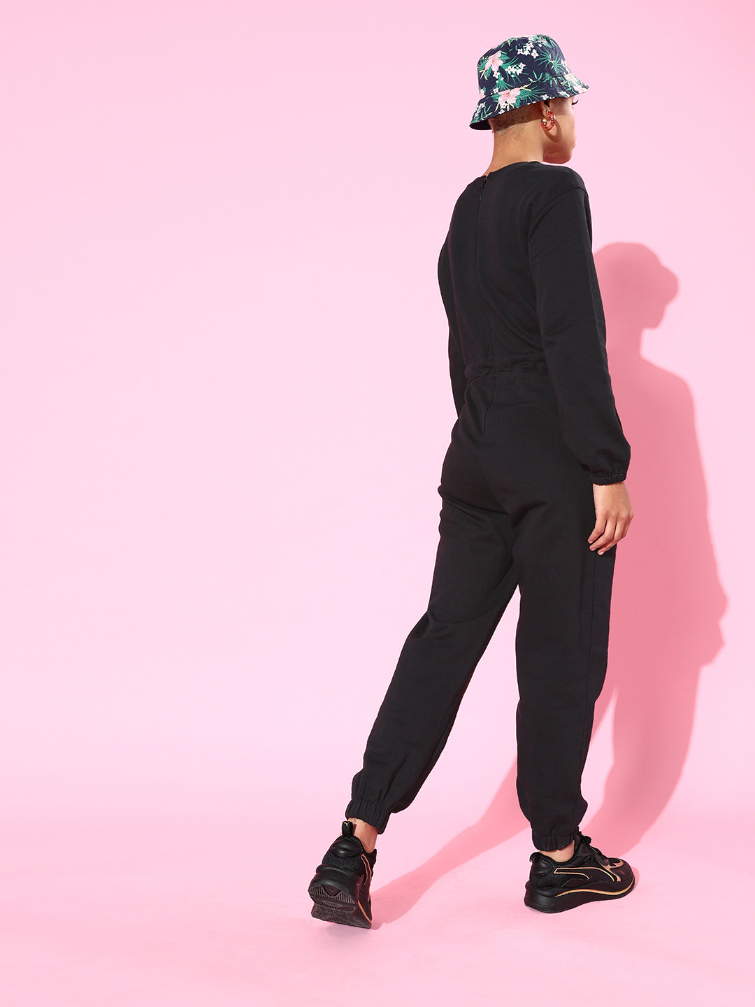 Athena Black Jumpsuit with Drawstring - Athena Lifestyle