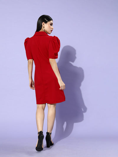 Athena Women Gorgeous Red Solid Dress - Athena Lifestyle