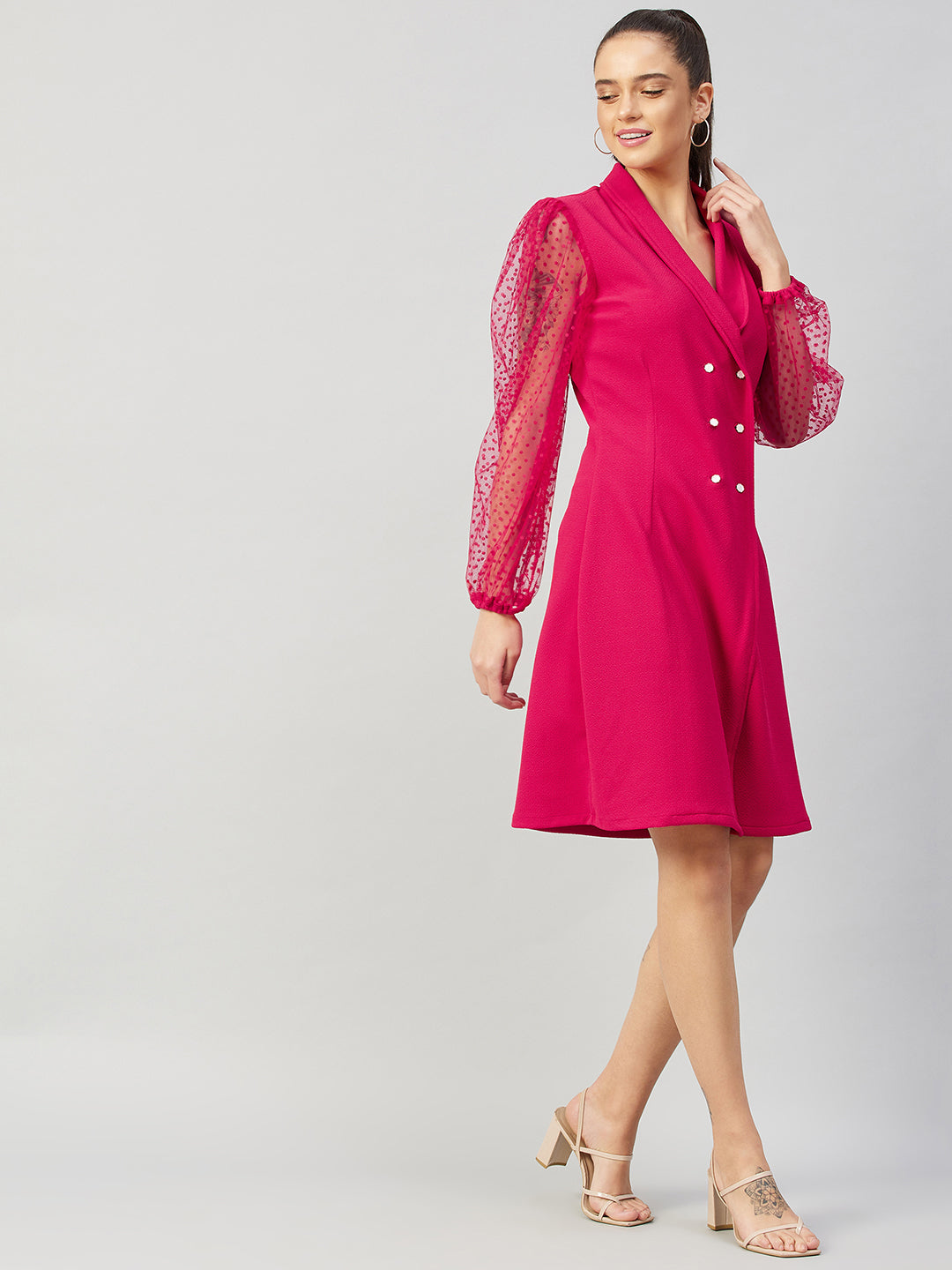 Athena Fuchsia Lace A-line Dress - Athena Lifestyle