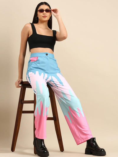 Athena Bubblegum multicolour blocking trouser - Athena Lifestyle