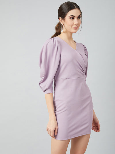 Athena Women Lavender Solid Bodycon Dress - Athena Lifestyle