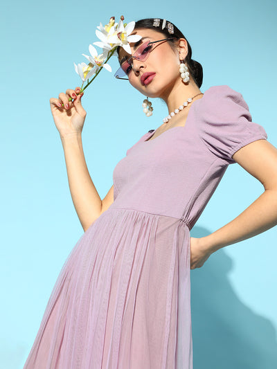 Athena Lavender Corset Sleeve Dress - Athena Lifestyle