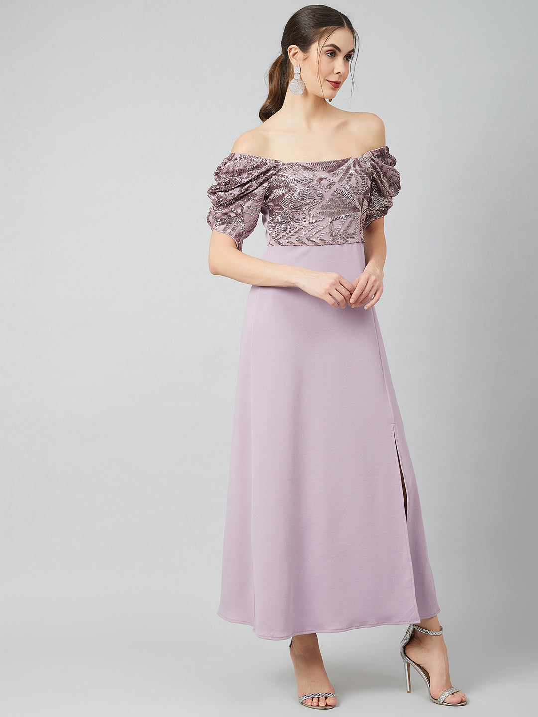Athena Women Lavender Embellished Maxi Dress - Athena Lifestyle