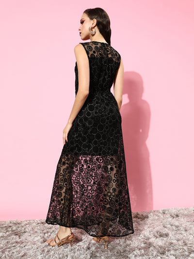 Athena Black Net Maxi Dress - Athena Lifestyle