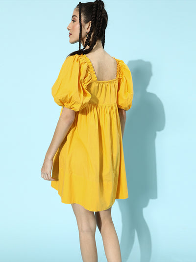 Athena Yellow A-Line Mini A-Line Dress - Athena Lifestyle