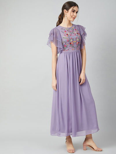 Athena Purple Floral Printed Maxi Dress - Athena Lifestyle