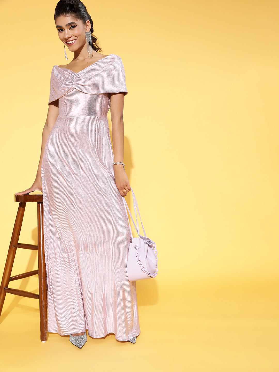 Athena Women Elegant Lavender Solid Gown for Days - Athena Lifestyle