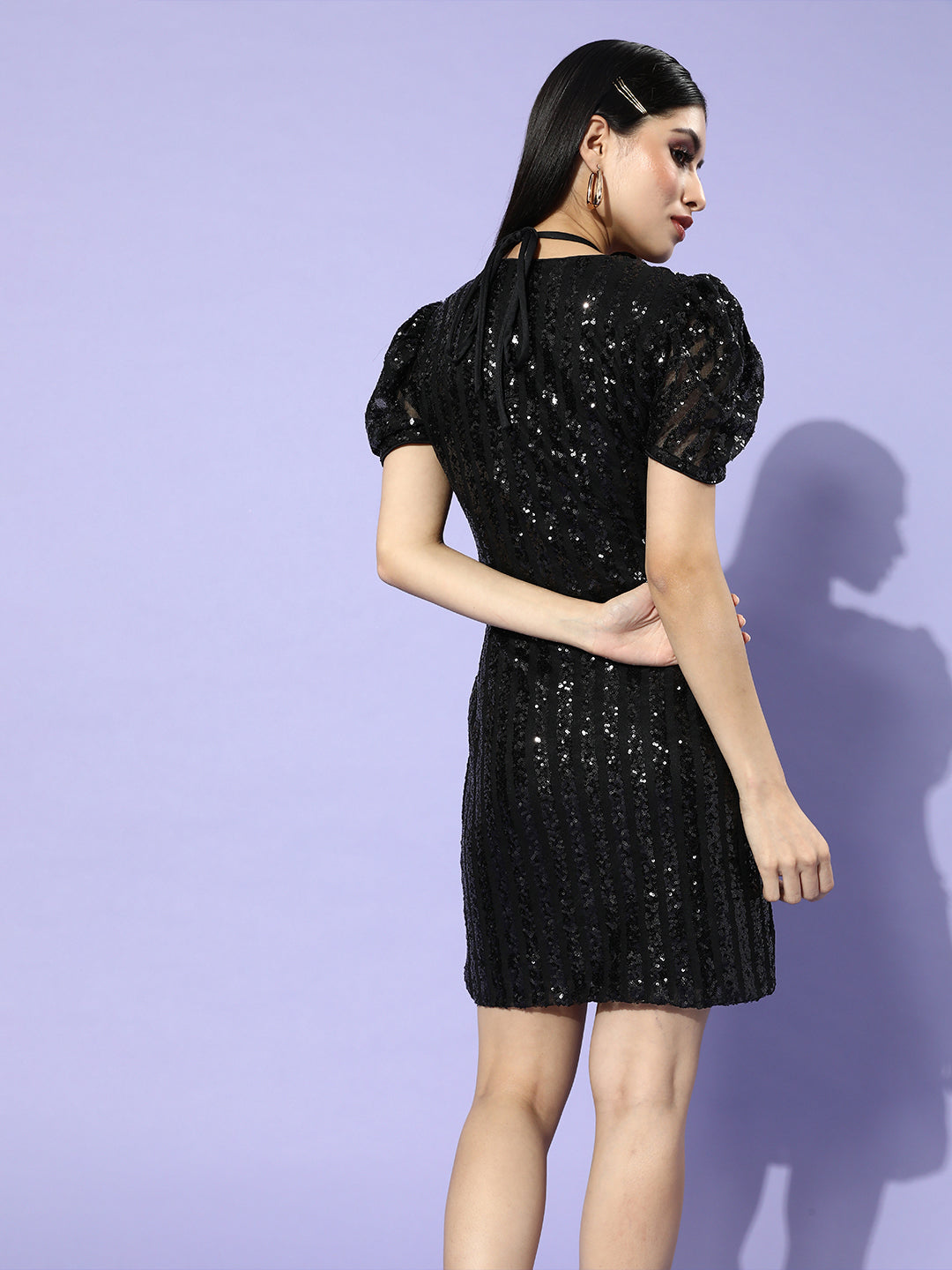 Athena Women Black Embellished Bling and Sparkly Dress - Athena Lifestyle