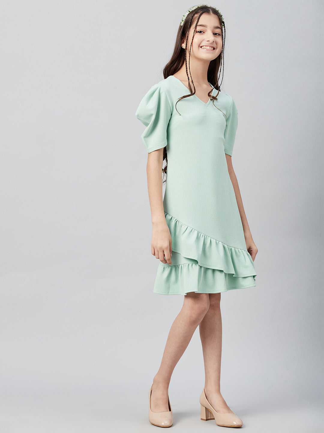 Athena Girl Green A-Line Dress - Athena Lifestyle