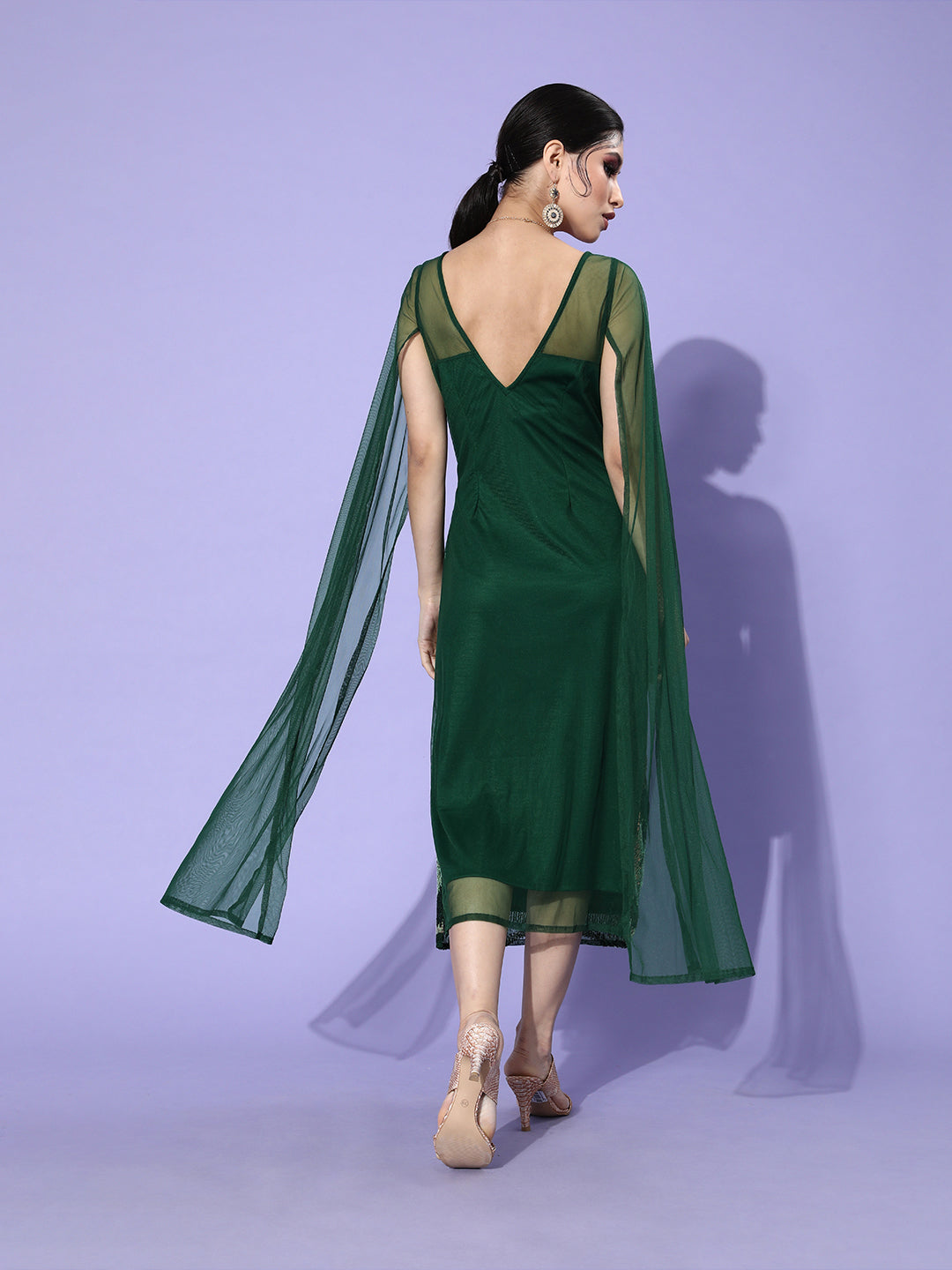 Athena Green Embellished Sheath Midi Dress - Athena Lifestyle