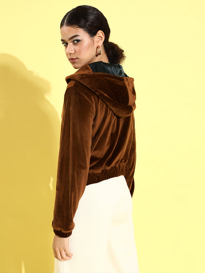 Athena Women Brown Velour Tailored Jacket - Athena Lifestyle