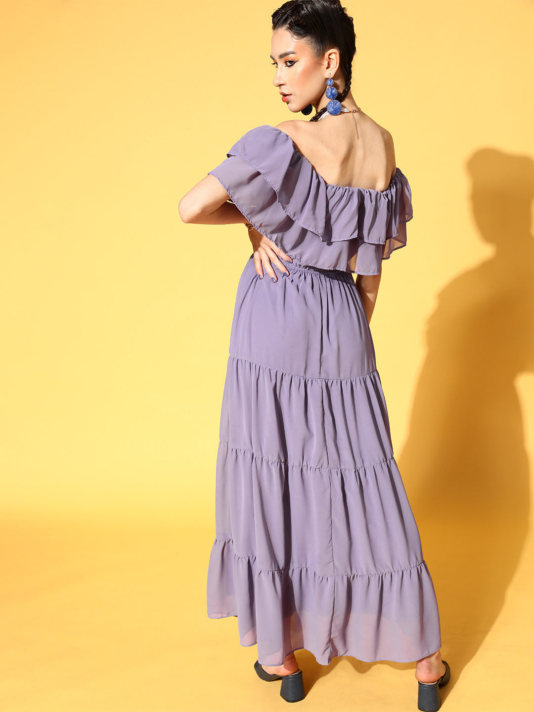 Athena Elegant Lavender Solid Sundress - Athena Lifestyle