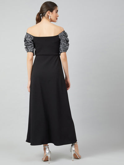 Athena Women Black Solid Maxi Dress - Athena Lifestyle