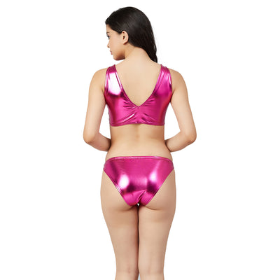 Athena Women Fuchsia-Pink Solid Swim Bikini Set ASG-7039 - Athena Lifestyle