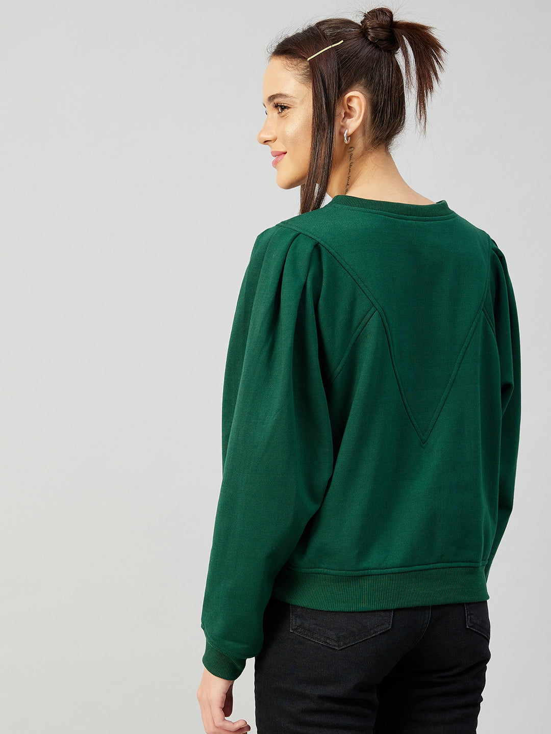 Athena Women Green Fleece Sweatshirt - Athena Lifestyle