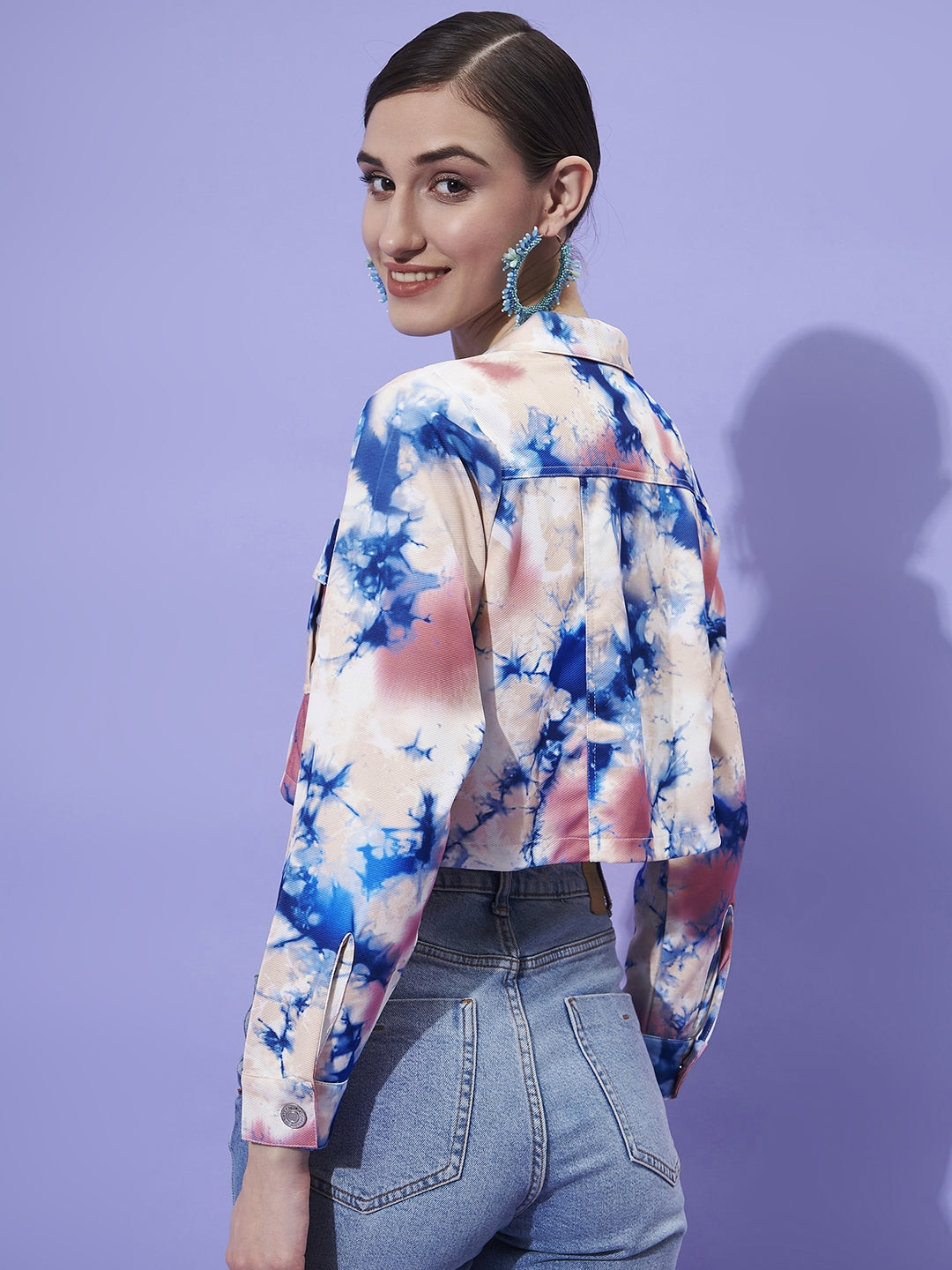 Athena Women Multicoloured Floral Crop Outdoor Denim Jacket with Embroidered - Athena Lifestyle