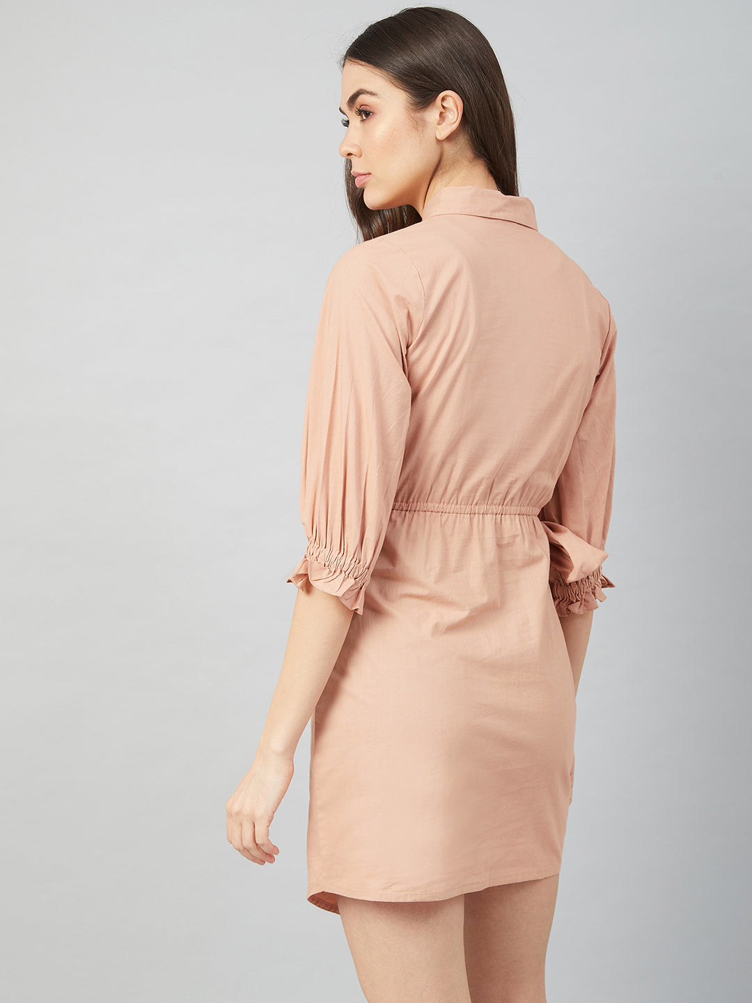 Athena Beige- Coloured Cotton Shirt Dress - Athena Lifestyle