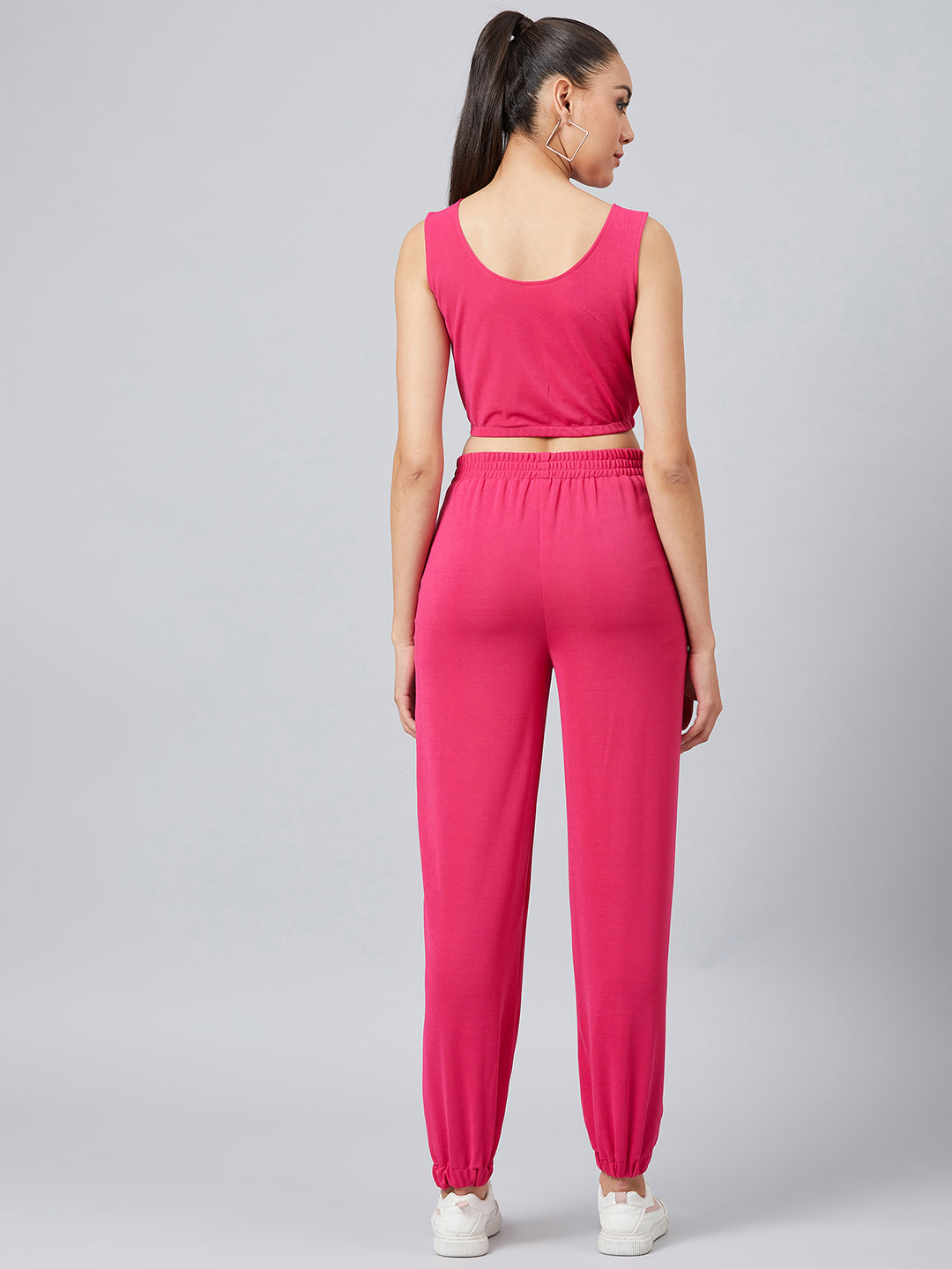 Athena Women Pink Solid Top with Trousers - Athena Lifestyle