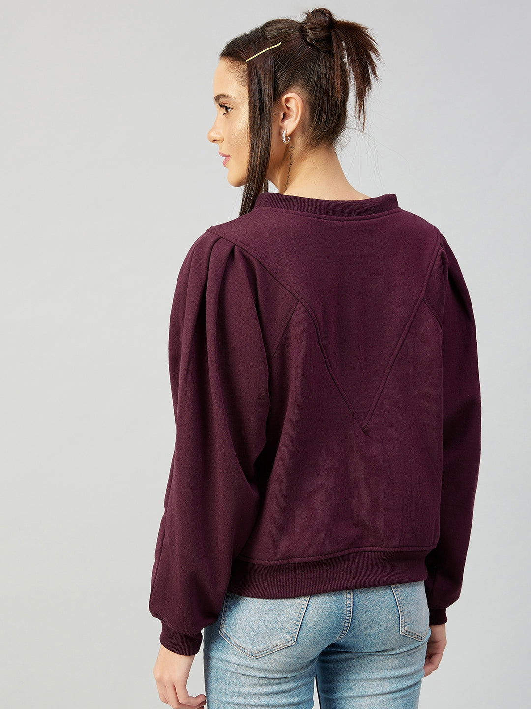 Athena Women Burgundy Fleece Sweatshirt - Athena Lifestyle