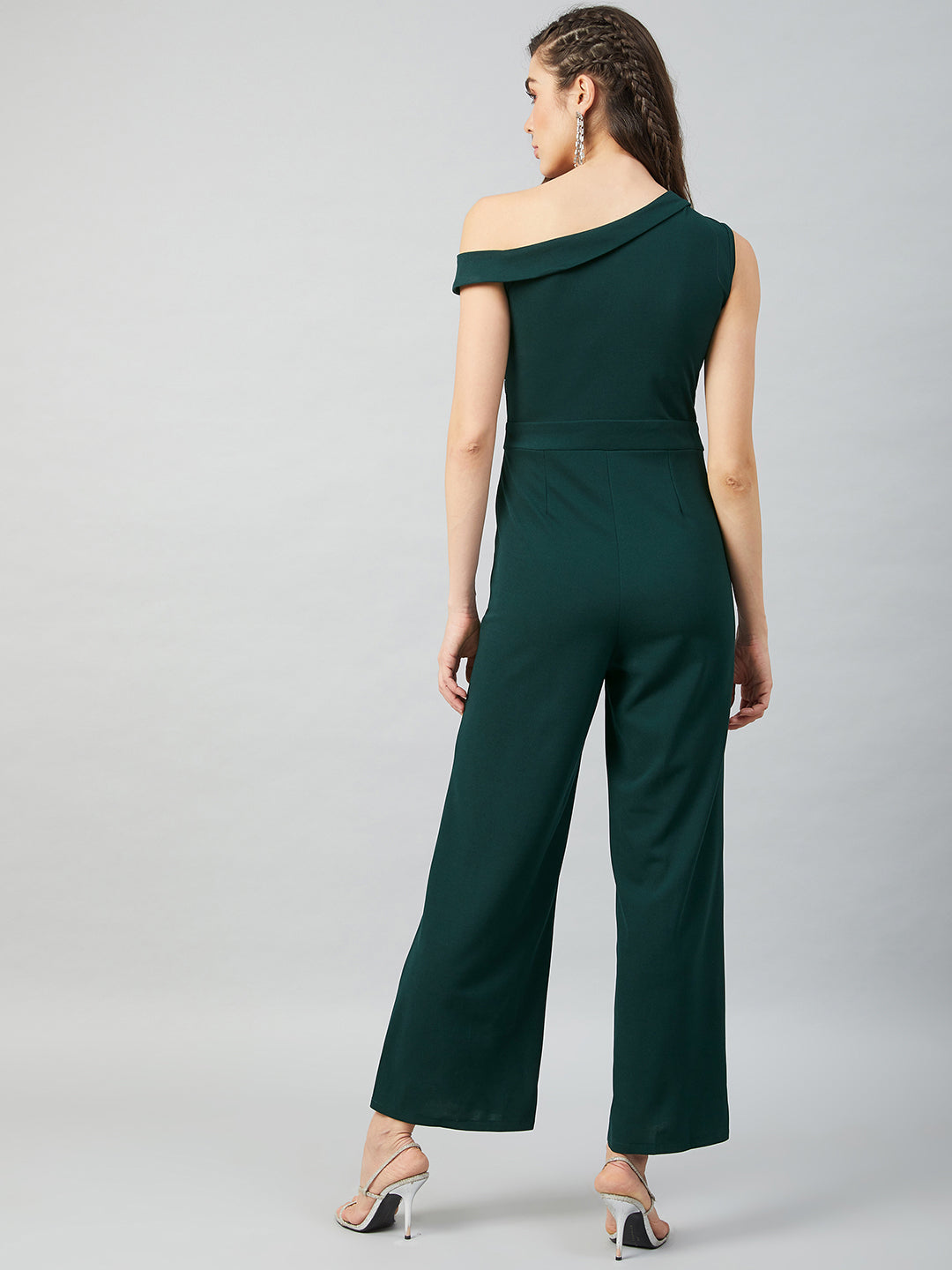 Athena Green Off-Shoulder Basic Jumpsuit with Embellished - Athena Lifestyle