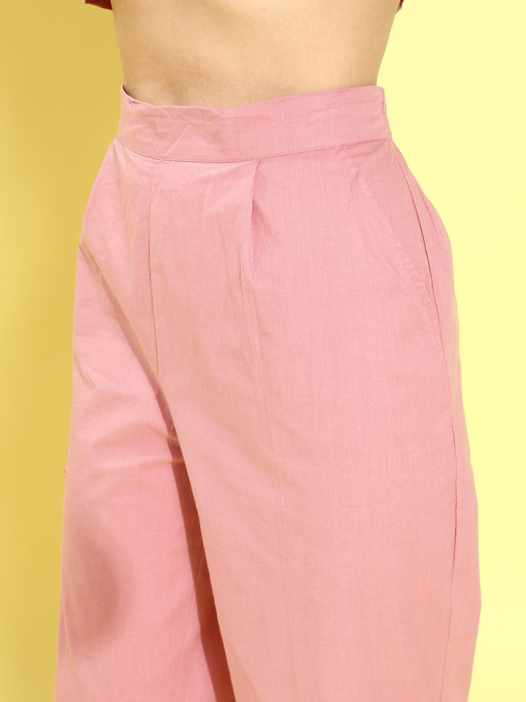Athena Women Pretty Pink Self Design Shirt with Trousers - Athena Lifestyle