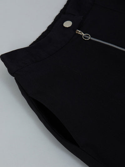 Athena Women Black Solid Loose Fit Regular Shorts - Athena Lifestyle