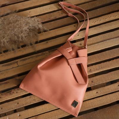 Athena Pink PU Structured Sling Bag with Bow Detail - Athena Lifestyle