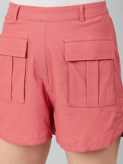 Athena Women Pink Solid Regular Fit Regular Shorts - Athena Lifestyle