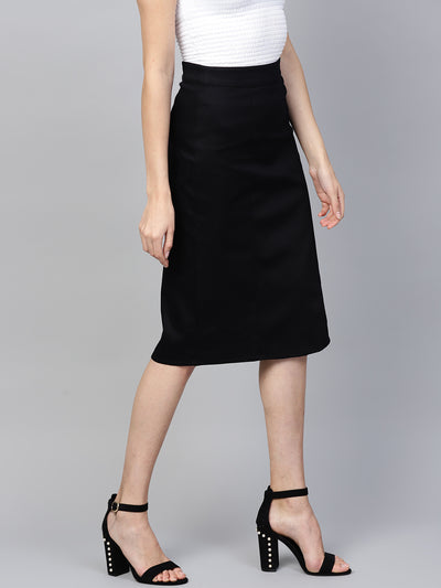 Athena Black Pure Cotton Straight Skirt - Athena Lifestyle
