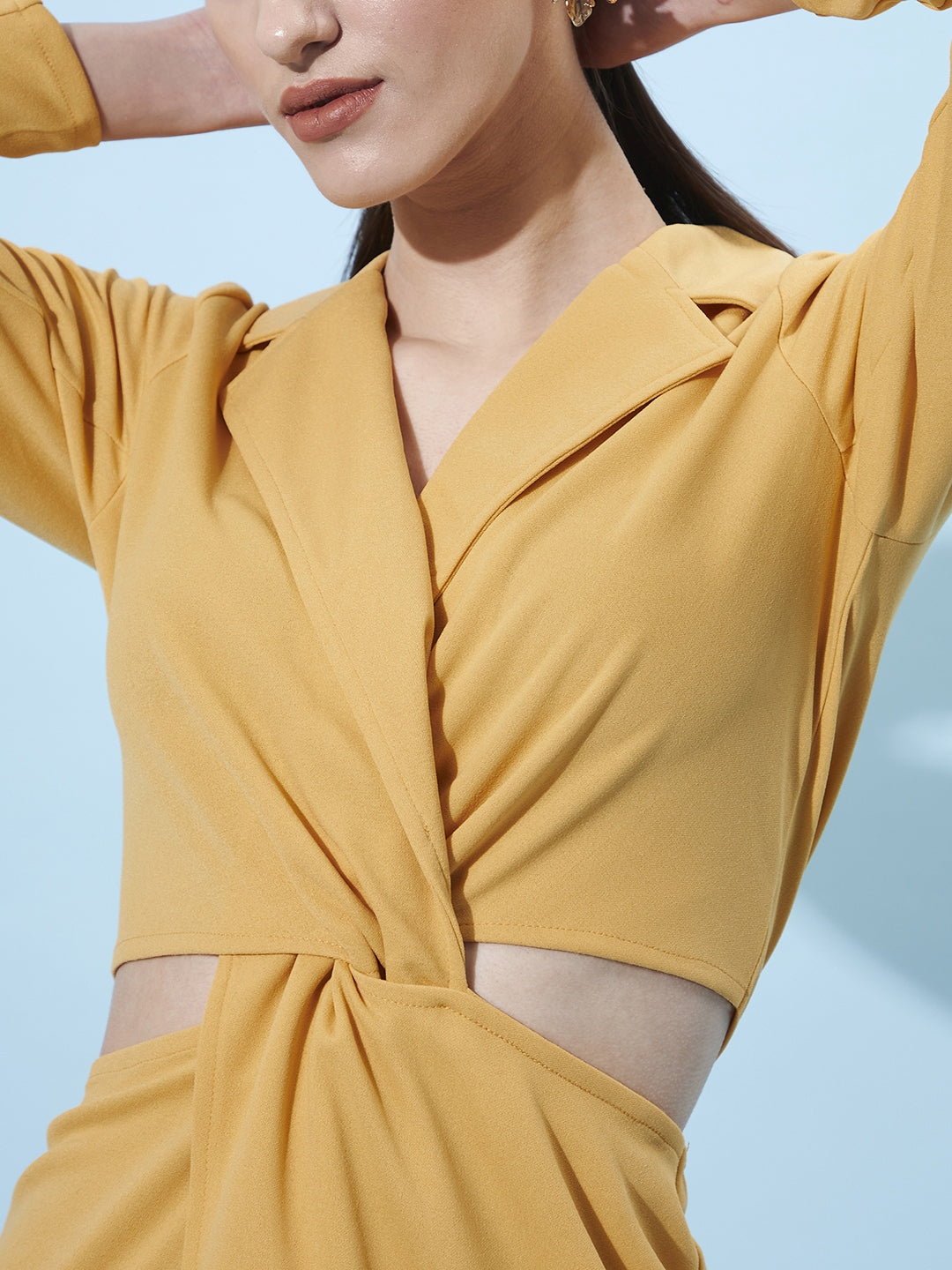 Athena Lapel Collar Long Sleeves Cut Out Blazer Dress - Athena Lifestyle