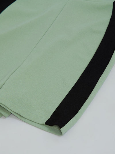 Athena Women Green & Black Colourblocked Legsuit - Athena Lifestyle