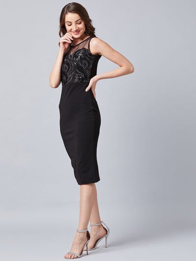 Athena Black Embellished Sheath Dress - Athena Lifestyle