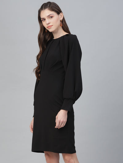 Athena Women Black Solid Sheath Dress - Athena Lifestyle