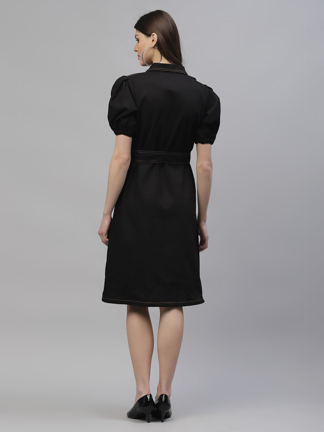 Athena Women Black Solid Sheath Dress