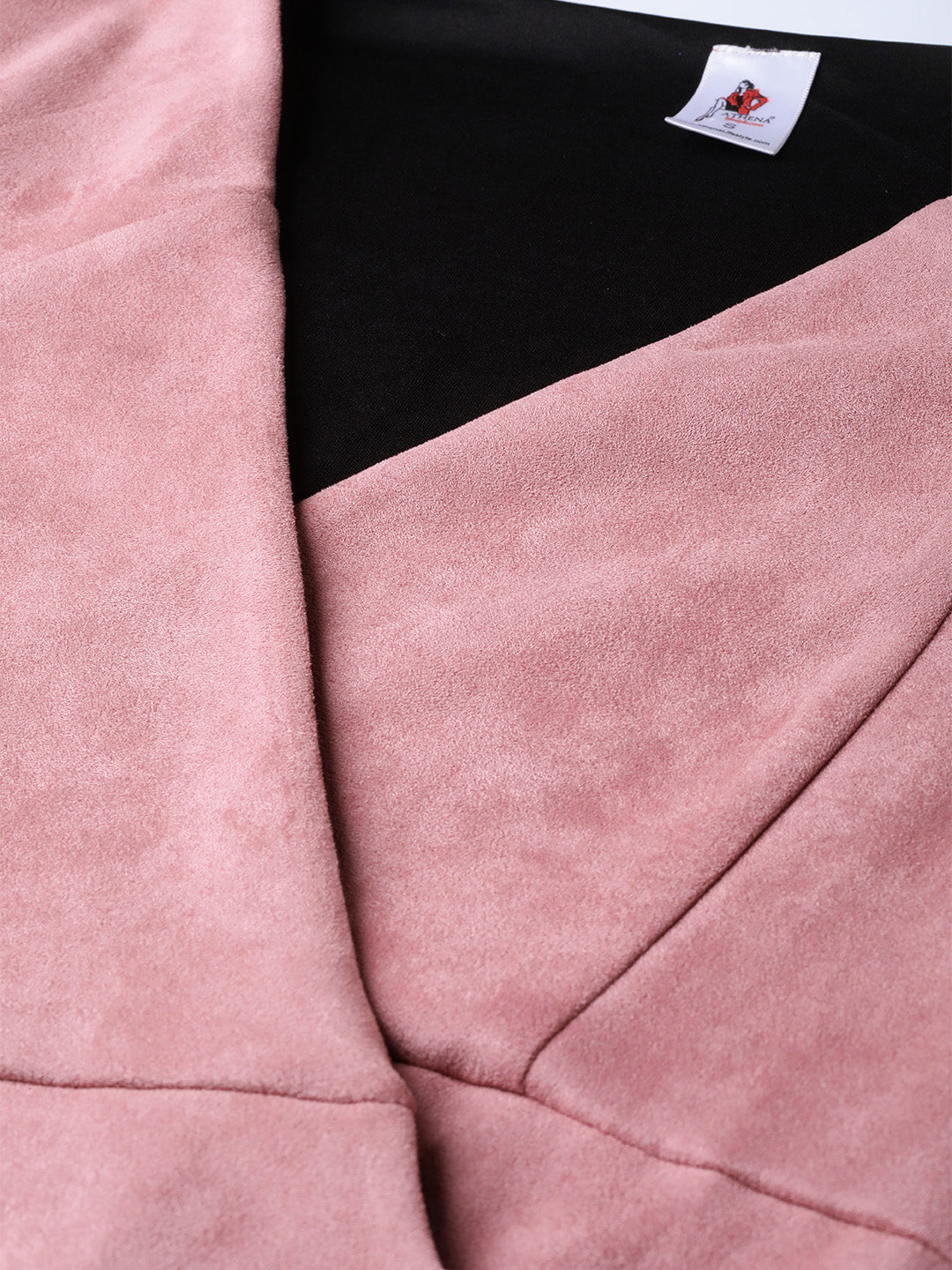 Athena Women Dusty Pink Suede Finish Solid Wrap Coat - Athena Lifestyle