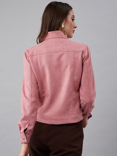 Athena Women Pink Solid Tailored Jacket - Athena Lifestyle