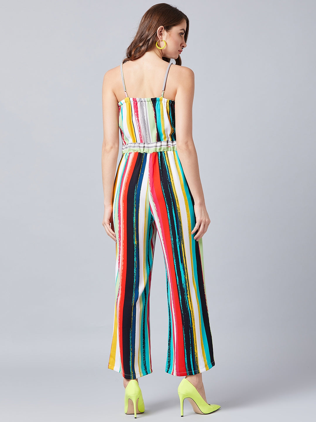 Athena Women Multicoloured Striped Basic Jumpsuit - Athena Lifestyle