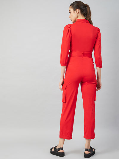 Athena Women Red Solid Jumpsuit - Athena Lifestyle