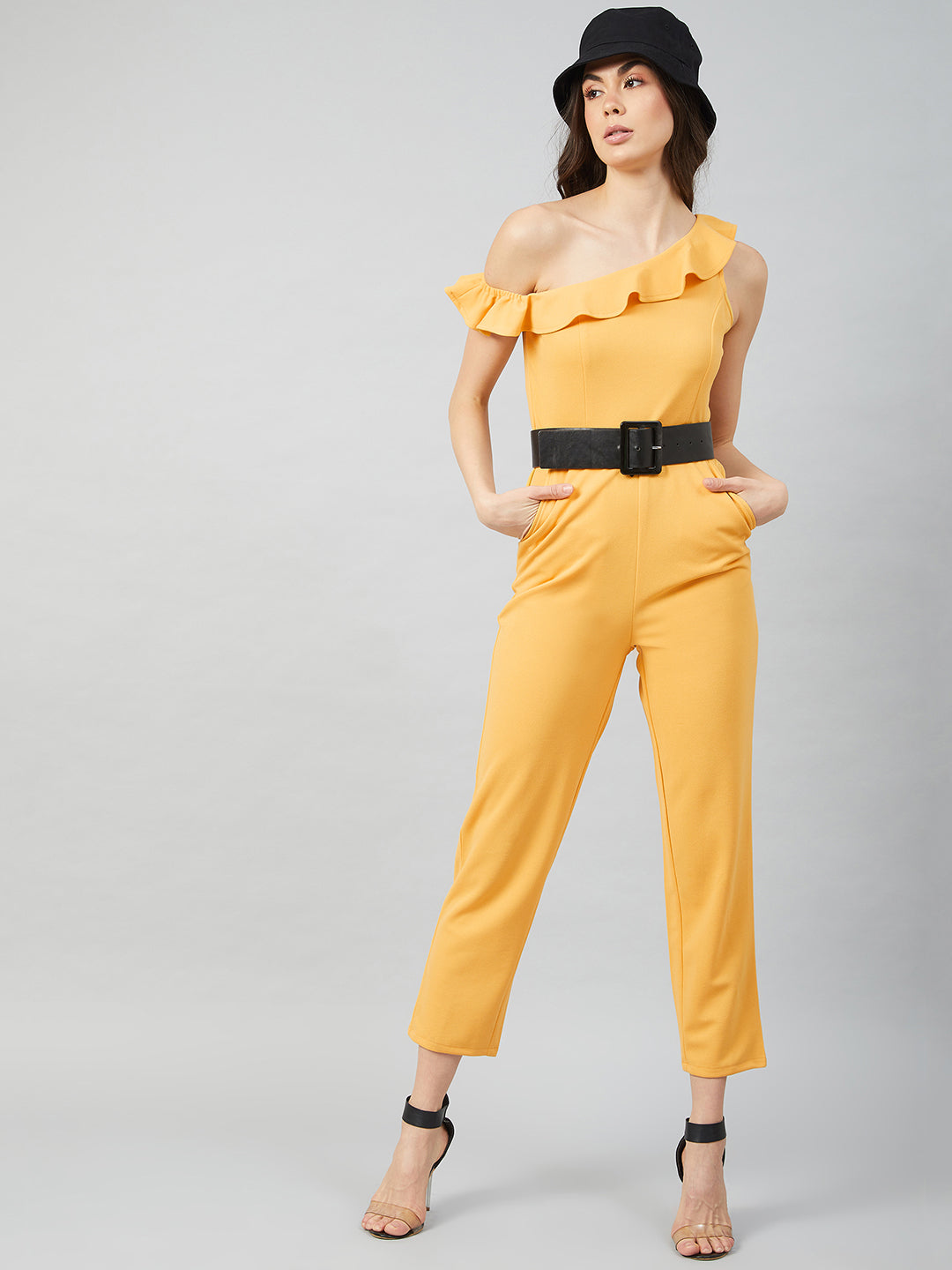 Athena Women Yellow Solid Jumpsuit - Athena Lifestyle