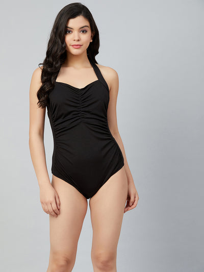 Athena Women Black Solid Swimwear - Athena Lifestyle