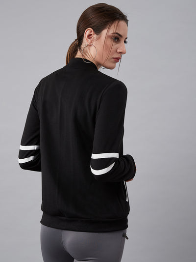 Athena Women Black Solid Sweatshirt - Athena Lifestyle