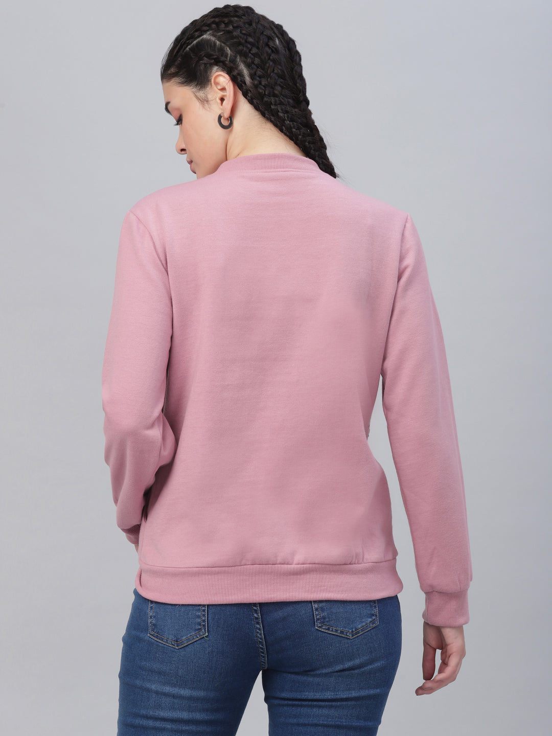 Athena Women Pink & Blue Embroidered Sweatshirt - Athena Lifestyle