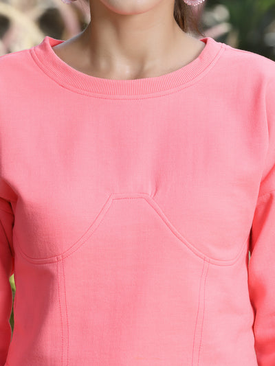Athena Women Printed Drop Shoulder Fleece Sweatshirt - Athena Lifestyle