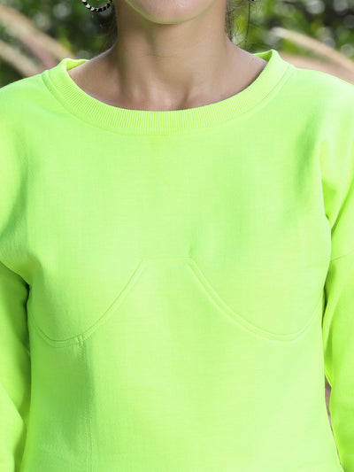 Athena Women Printed Drop Shoulder Fleece Sweatshirt - Athena Lifestyle