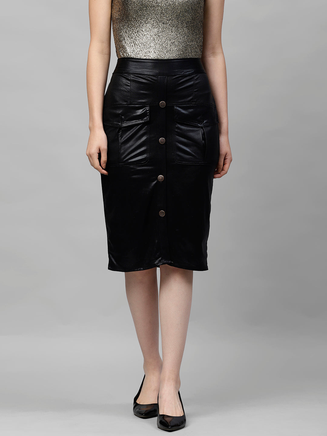 Athena Black Knee Length Skirt - Athena Lifestyle