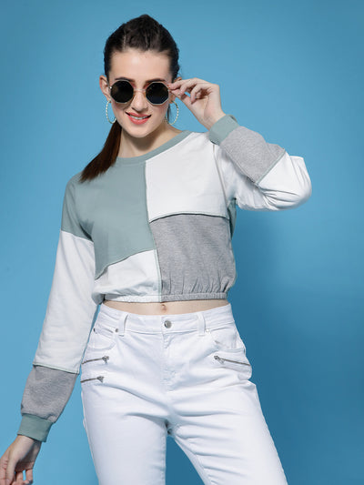NEW Athena Women Colourblocked Cotton Sweatshirt - Athena Lifestyle