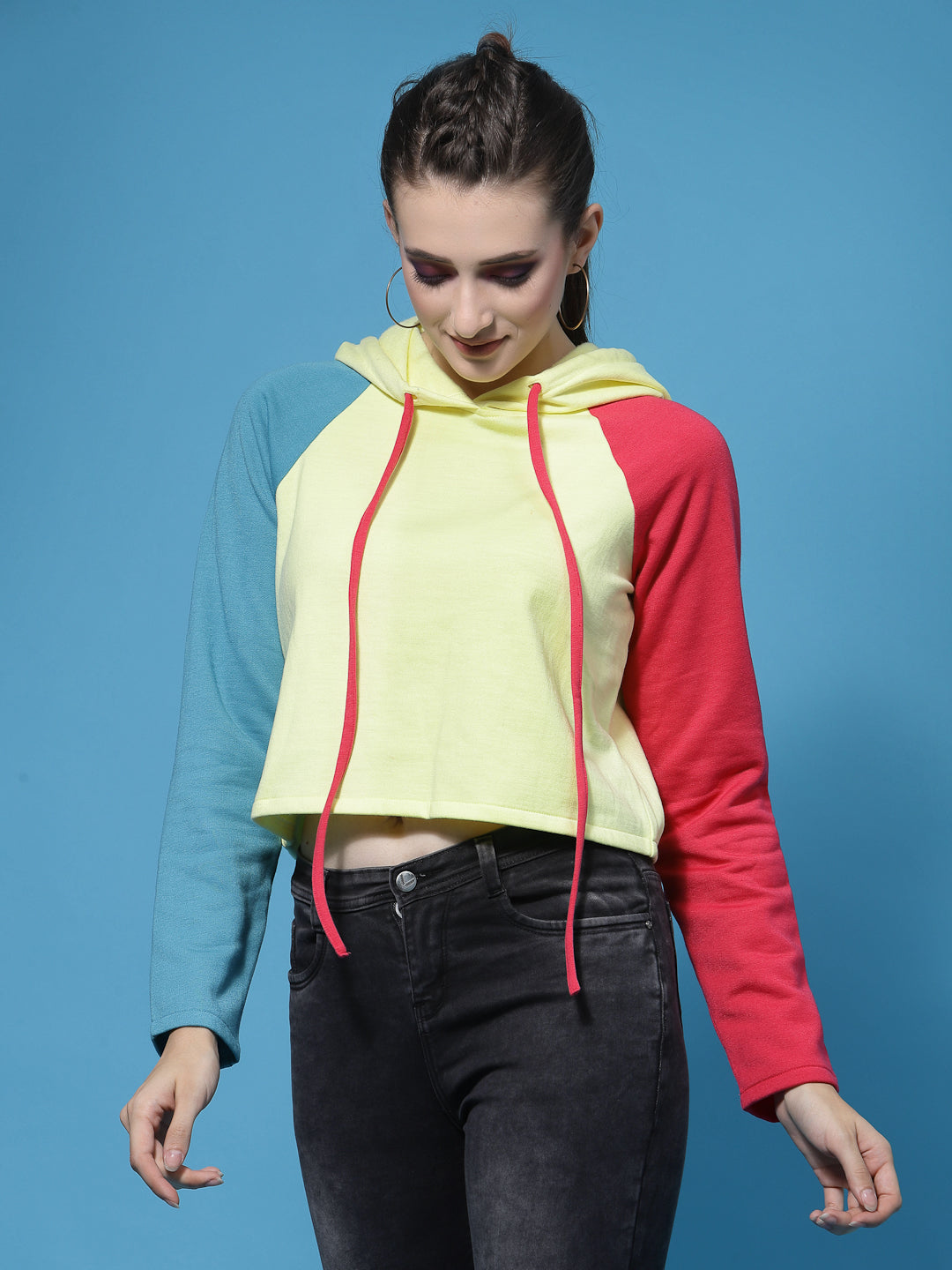 Athena Women Colourblocked Hooded Sweatshirt - Athena Lifestyle